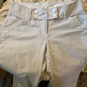 Old Navy Low Rise Flare White Pinstriped Trousers